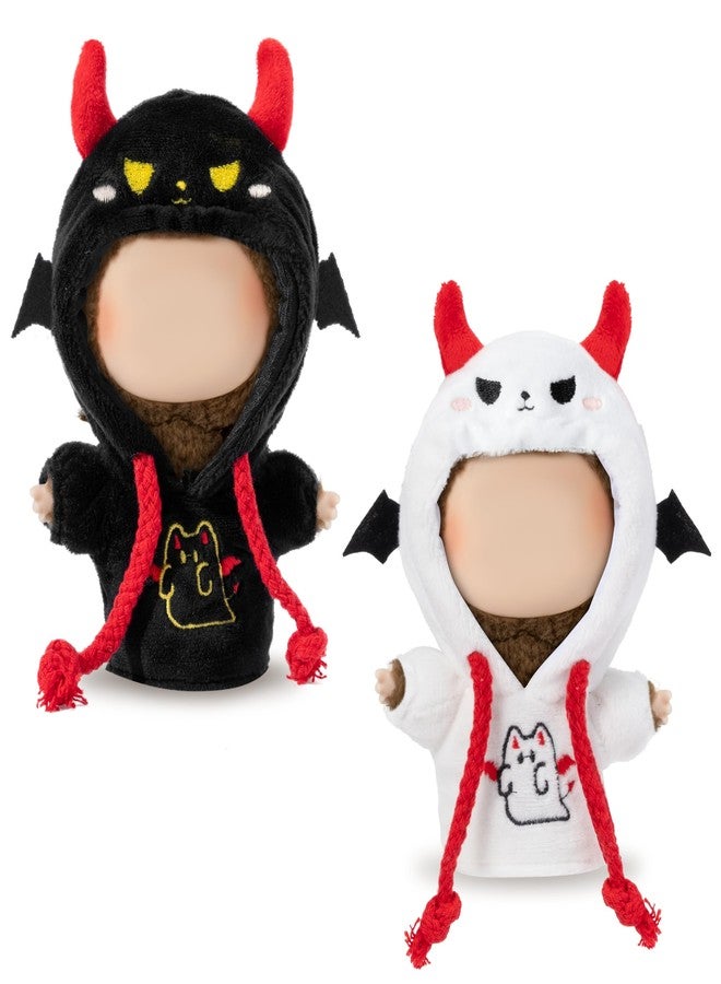 DJianrang 17cm Monsters Doll Outfit - 17cm Dolls Clothes Fit Black and White Ghost Hoodie Cloth Holiday Dress up Photo Collections Accessories Cute Plushies Costume Gifts for Couple Friends - Image 1